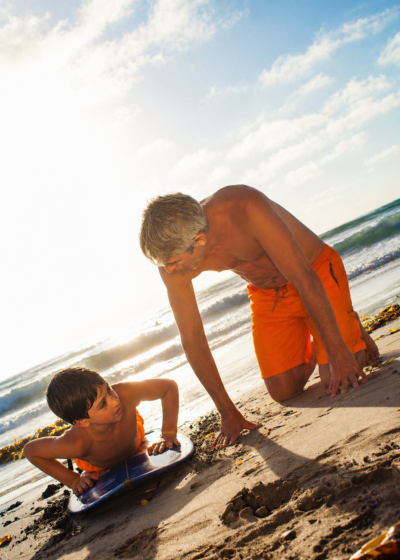 ensinando surf areia